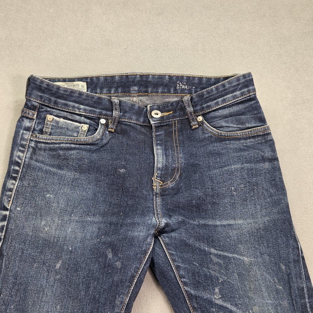 Selvedge Jeans Mens Blue Slim Skinny Stretch Distressed Fits 30x30 - Picture 7 of 15